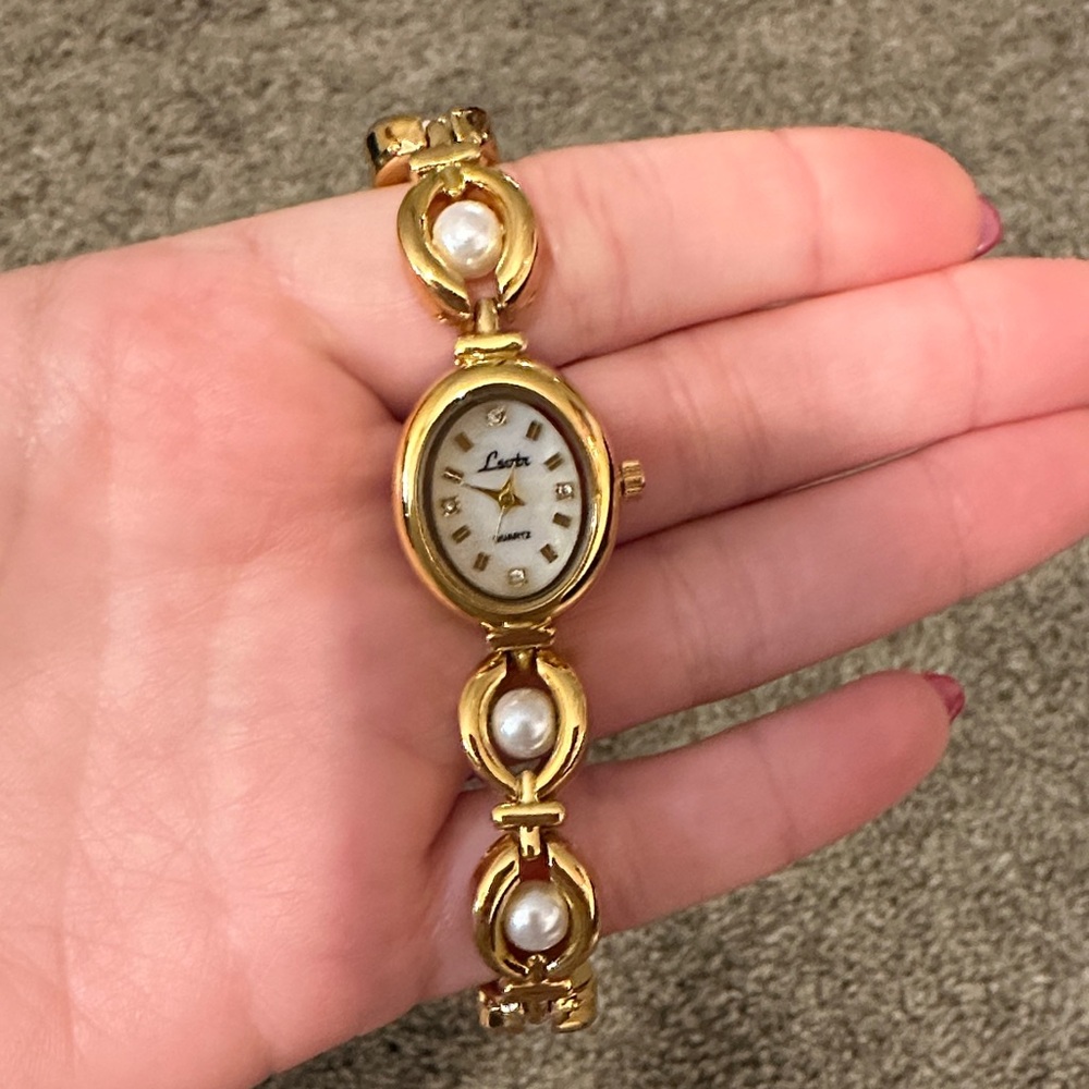 Oris Women's Gold Bracelet with Pearl Details Stainless steal